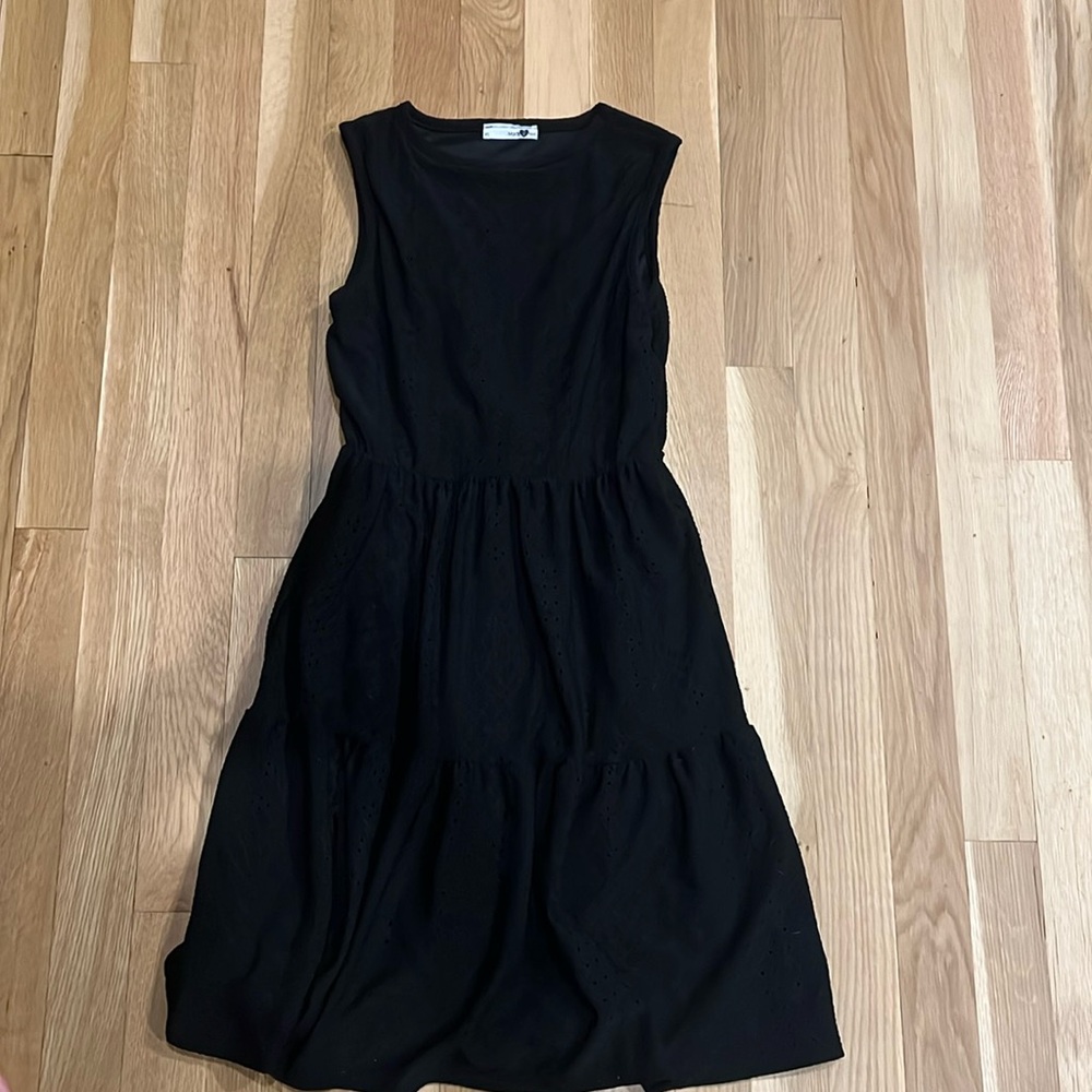 Black eyelet dress